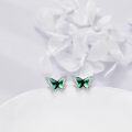 wholesale 925 Sterling Silver Butterfly Crystal Stud Earrings - 0.38x0.56 Hypoallergenic Freedom & Luck Gift for Women-0-1