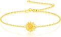 wholesale 14K Gold  Sunflower Charm Anklet for Women - Adjustable Chain Beach Foot s-0-0