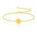 wholesale 14k Gold Sunflower Bracelet Dainty Flower Chain Jewelry For Women-0-0