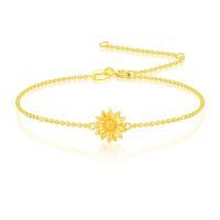 wholesale 14k Gold Sunflower Bracelet Dainty Flower Chain Jewelry For Women-Sunflower