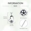 wholesale 925 Sterling Silver Soccer Ball Heart Sports Pendant Necklace for Players and Coaches-0-2