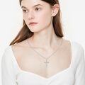 wholesale Sterling Silver CZ Birthstone Cross Necklace for Women Men Mother s Day Gifts ( chars)-0-1