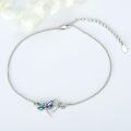 wholesale 925 Sterling Silver Dragonfly Design Crystal Ankle Anklet - Adjustable Size-0-3