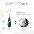 wholesale 925 Sterling Silver Green Jade Twist Drop Earrings for Women-0-4