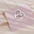 wholesale 925 Sterling Silver Flamingos in Heart Shape Pendant Necklace-0-2
