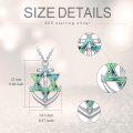 wholesale 925 Sterling Silver Green Shell Inlay Triangle Star of David Anchor Pendant Necklace for Women-0-5