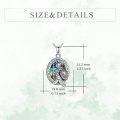 wholesale 925 Sterling Silver Greek Athena Warrior Abalone Shell Oval Pendant Necklace-0-4