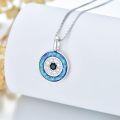 wholesale Sterling Silver Evil Eye Pendant Necklace for Women Greek Protection Amulet Gift-0-6