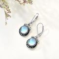 wholesale 925 Sterling Silver Black Plated Vintage Moonstone Drop Earrings For Women-0-2