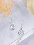 wholesale 925 Sterling Silver Crystal Teardrop Dangle Earrings Valentine s Birthday Gifts for Her-0-2