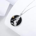 wholesale 925 Sterling Silver Black Onyx Virgo Zodiac Sign Pendant Necklace-0-4