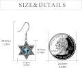 wholesale 925 Sterling Silver Abalone Shell Star of David Earrings 14.6mm, Perfect Gift for Her/Him-0-2