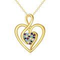 wholesale 10k Gold Interlocking Hearts Pendant Necklace Wholesale With Diamonds-0-0