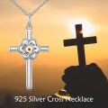 wholesale 925 Sterling Silver Cross with Engraved Message Pendant Necklace for Women-0-1