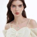 wholesale 925 Sterling Silver Teardrop Pendant With Rose Design Necklace-0-2