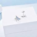 wholesale 925 Sterling Silver Dragonfly Blue Cubic Zirconia Stud Earrings For Women-0-4