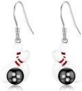 wholesale 925 Sterling Silver Bowling Ball Dangle Earrings Sports  for Her-0-0