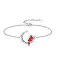 TOUPOP Sterling Silver Moon Red Bird Memorial Jewelry Gifts-0-0