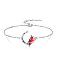TOUPOP Sterling Silver Moon Red Bird Memorial Jewelry Gifts-undefined