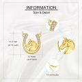 wholesale 14k Gold Horseshoe Necklace Wholesale With Lab Diamond Accents And Horse Head Design-0-3