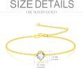 wholesale 14K Gold Round Cut Moissanite Solitaire Chain Bracelet for Women-0-3