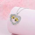 wholesale 925 Sterling Silver Heart Necklace with Bee and Flower Pendant s for Women-0-1