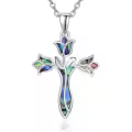 wholesale 925 Sterling Silver Abalone Shell Dreamboat Cross Necklace Wholesale for Women Christian Jewelry Confirmation Gifts Faith Religious Pendant-0-0