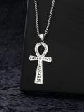 TOUPOP 925 Sterling Silver Ankh Cross Pendant Egyptian Protection Jewelry Gift-0-2