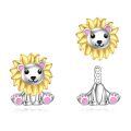 wholesale 925 Sterling Silver Cute Axolotl Drop Earrings With Pink Cz Crystals Platinum Plated-0-1