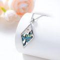 wholesale 925 Sterling Silver Abalone Shell Cubic Zirconia Cut Mountain Pendant Necklace for Women-0-2