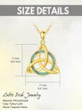 wholesale 14K Gold Blue Opal Triquetra Pendant Necklace for Women - 18 Inches Chain-0-3