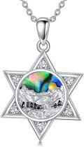 wholesale 925 Sterling Silver Abalone Shell Star of David Mountain Sun Masonic Compass Pendant Necklace for Women and Men-0-0