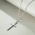 wholesale 925 Sterling Silver Cross Pendant With Blue Opal And Philippians Inscription-0-85