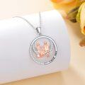 wholesale 925 Sterling Silver Love You Family Pendant Necklace for Daughter from Dad Mom-0-3