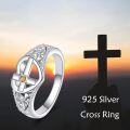 wholesale S925 Sterling Silver White Gold Plated Mustard Seed Cross Faith Love Dainty Christian Jewelry Rings & Hook Earrings for Women-0-1