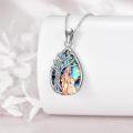 wholesale 925 Sterling Silver Abalone Shell Tree of Life Pendant Necklace with Violin Design-0-3
