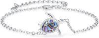 wholesale 925 Sterling Silver Abalone Shell Sea Turtle Charm Bracelet for Women - Adjustable Ocean -Sea Turtle-A