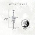 wholesale 925 Sterling Silver Sloth Cross Pendant Necklaces for Women Gift Ideas-0-4