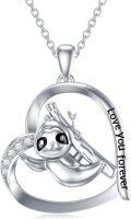wholesale 925 Sterling Silver Sloth Love You Forever Pendant Necklace for Women-0-0