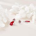 wholesale 925 Sterling Silver Fox Stud Earrings Red Enamel Cubic Zirconia Animal Jewelry-0-3