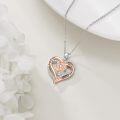 wholesale 925 Sterling Silver Rose Gold Plated Heart Infinity Pendant Necklace with Cubic Zirconia Gifts for Women-0-4
