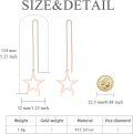 wholesale 925 Sterling Silver Star Tassel Threader Earrings, Adjustable Length, Hypoallergenic, Lead-Free, Nickel-Free, Fashionable Gift for Women-0-3