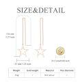 wholesale 925 Sterling Silver Star Tassel Threader Earrings, Adjustable Length, Hypoallergenic, Lead-Free, Nickel-Free, Fashionable Gift for Women-0-3