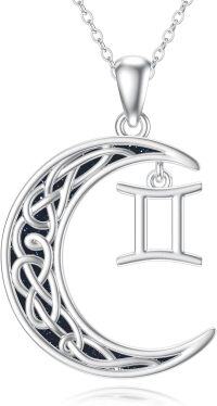 wholesale Sterling Silver Zodiac Necklace 12 Constellations Pendant Jewelry for Women Men-Gemini(5.21-6.21)