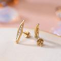 wholesale 14K Gold Moissanite Bar Stud Earrings for Women - Minimalist s for Mom Girlfriend & Daughter-0-2