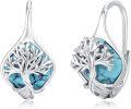 wholesale 925 Sterling Silver Tree of Life Turquoise Stone Drop Earrings for Women-0-0