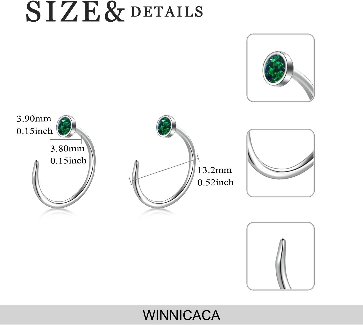 925 Sterling Silver CZ Opal Dainty Threader Huggie Hoop Earrings for Women-0-2