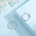 wholesale 925 Sterling Silver White Opal CZ Small Round Hoop Earrings for Women-0-2