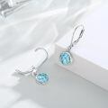 wholesale 925 Sterling Silver Turquoise Drop Earrings For Women And Girls-0-1