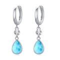 wholesale 925 Sterling Silver Drop Earrings Wholesale With Blue Gemstones-0-0
